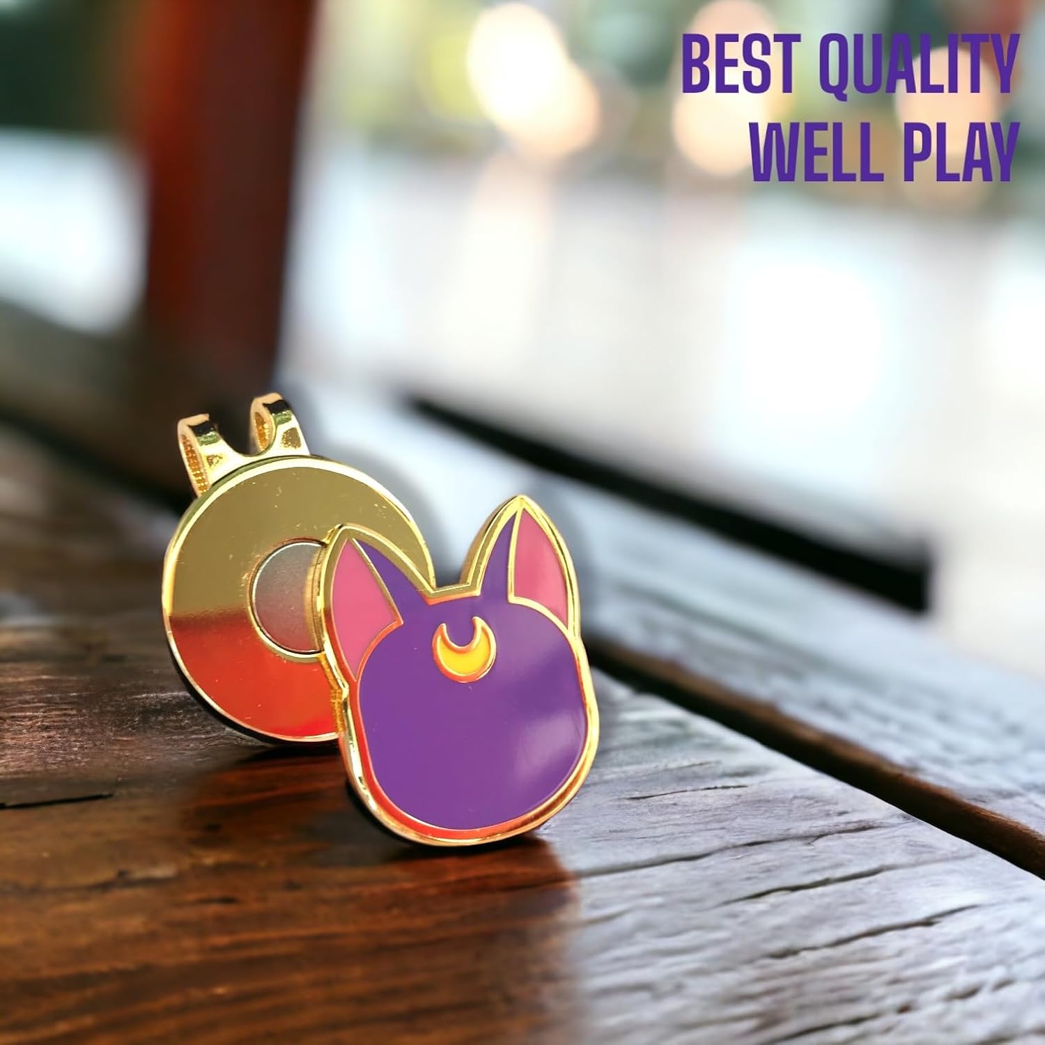 KOZUKI Anime Golf Ball Marker with Magnetic Hat Clip Purple Pink Magnetic Golf Ball Markers and Novelty Hat Clip Set Golf Enamel Golf Ball Marker Cat Golf Ball Marker Cute Accessories Golf Gift image 5