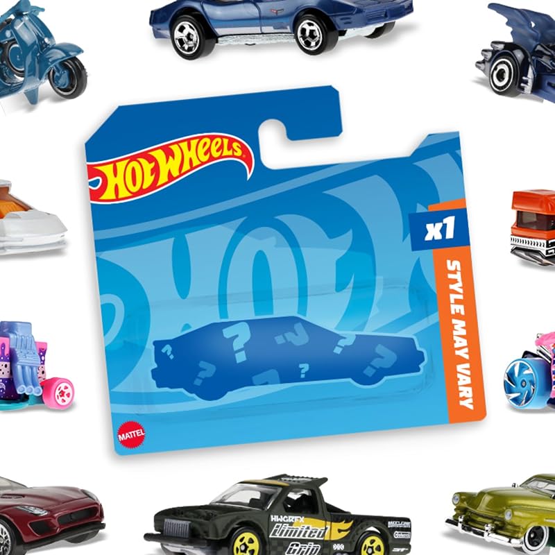 auto de juguete Hot Wheels, motocicleta, camión, rescate, personaje o auto de carreras, furgoneta o avión a escala 1:64, vehículo para niños y coleccionistas (los estilos pueden variar)