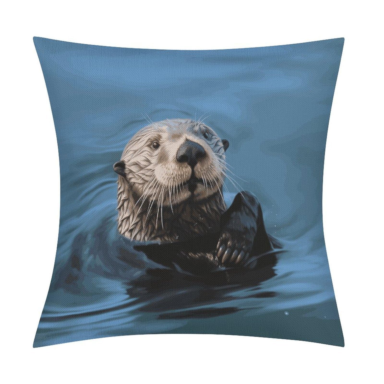 Adfgyerh Style Sea Otter(1) Pillow Covers Soft And Comfortable Invisible Zipper ，Home Decor 18X18 Inch Edging Technology，Throw Pillow Covers For Couch Sofa Bedroom Living Room.