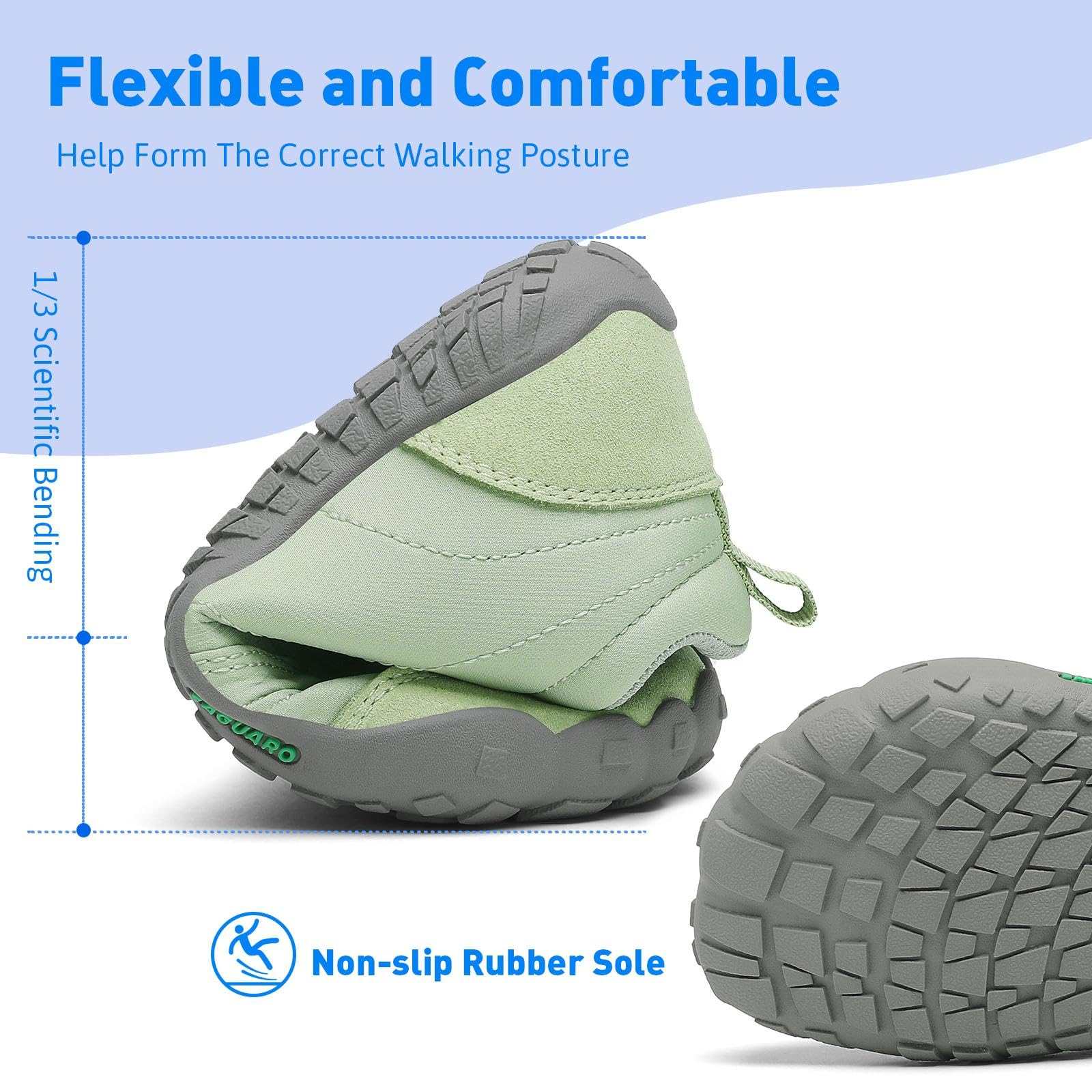 SAGUARO Enfants Chaussures de Trail Garcons Fille Minimaliste Barefoot Baskets Running Sneakers Léger Respirantes 31EU