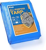 Vista 151 de GUARD SHIELD Lona plateada impermeable de 10 x 12 pies, cubierta de lona de polietileno multiusos de servicio medio, 7 mil