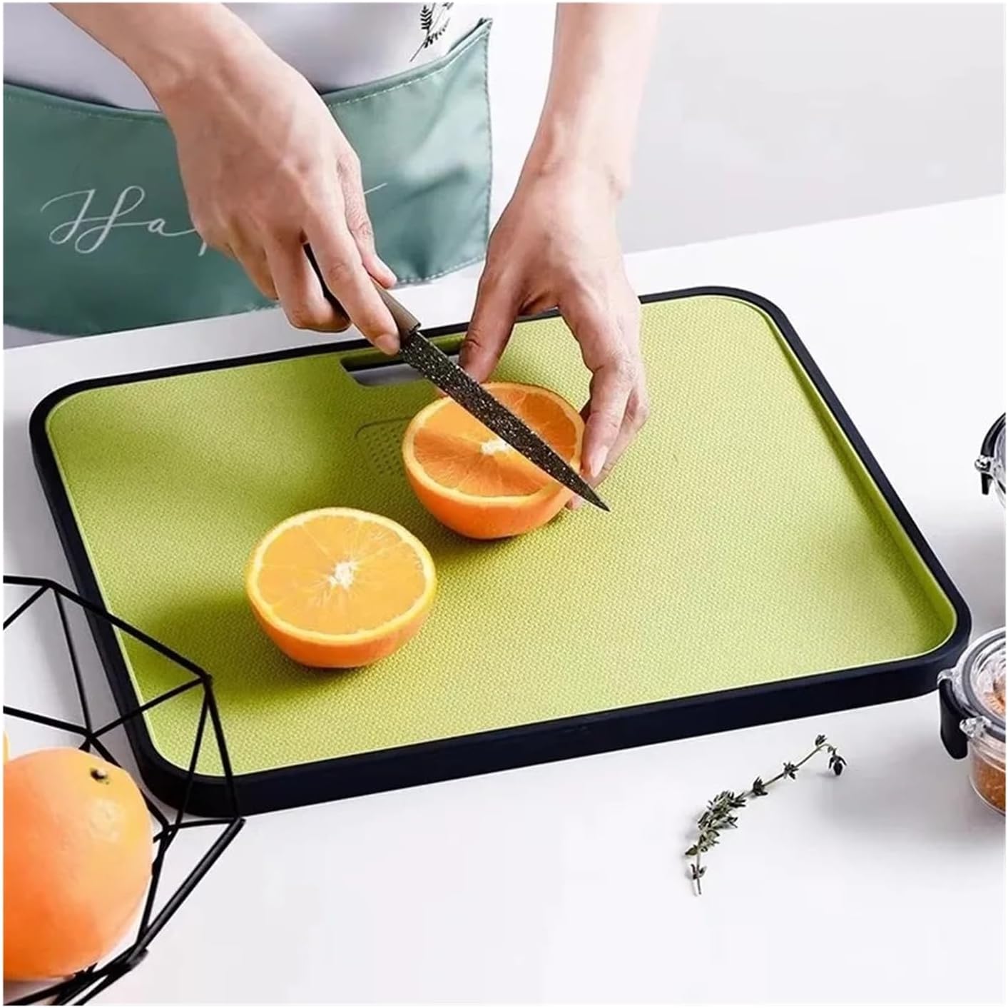Compatible For Wheat Straw Cutting Board Vegetable Meat Chopping Hanging Hole Prevention Kitchen Accessory Garlic Grinding(3pcs)