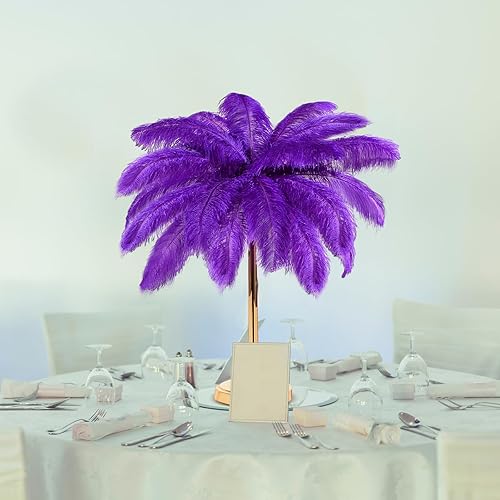 Miniatura 4 de XunYee 100 plumas de avestruz naturales grandes a granel para centro de mesa de 16-18 pulgadas (15.7-17.7 in) plumas para manualidades,