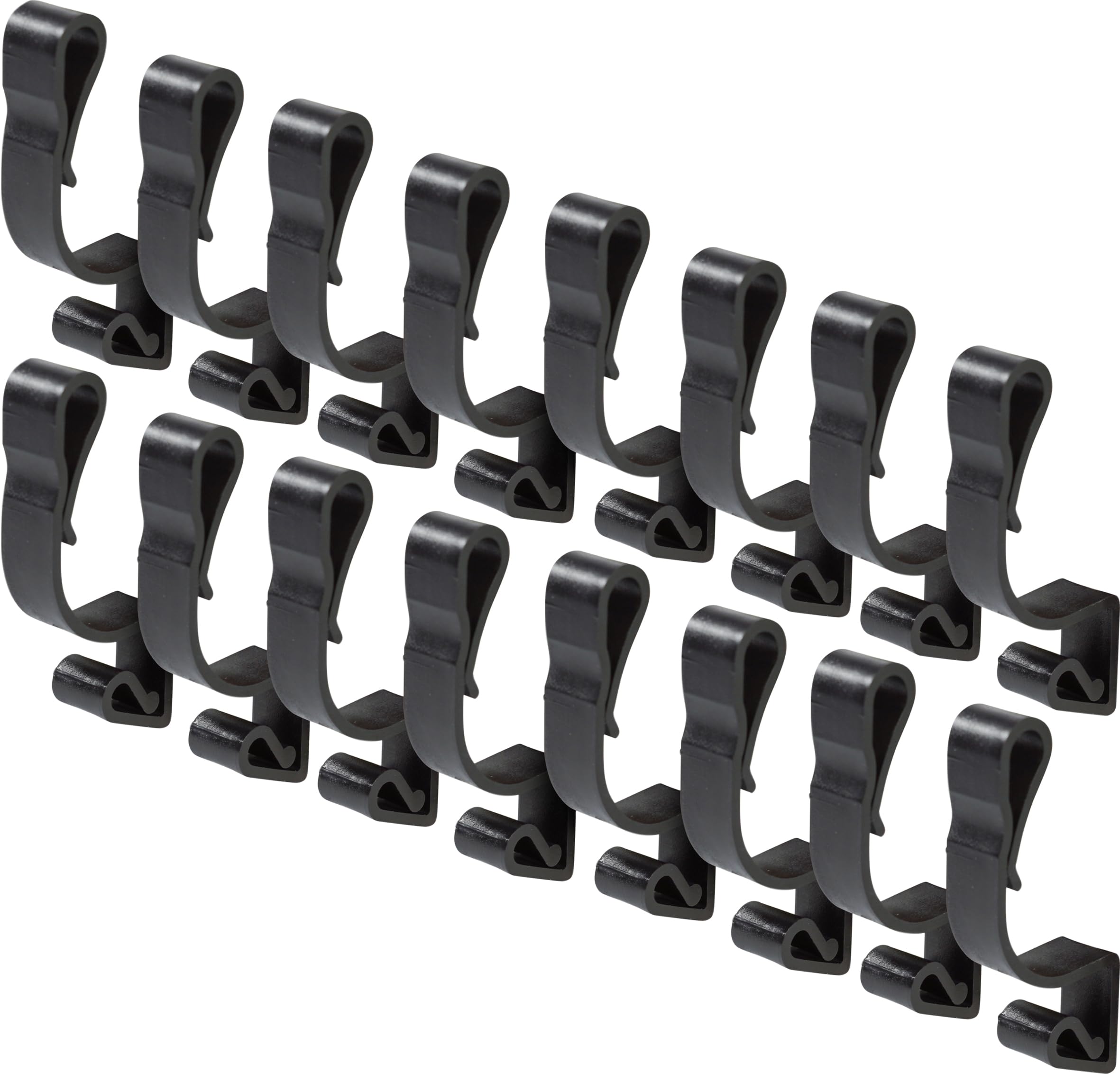 Xmas Haus Black Large Gutter Hooks Clips For Mounting Hanging Securely Outdoor Christmas Festive Decorations, String And Fairy Lights (Pack Of 16)