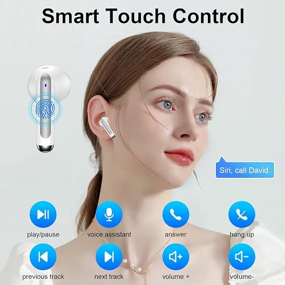 Samsung Wireless Earbuds,Bluetooth Ear Phones for Samsung Galaxy A17 S26 Z Flip 7,Fold 7 A16 A56 A15 S25 FE S24 S23 S22,60H Headphones in Ear Buds Noise Canceling IPX7 Waterproof Sports LED Earphones