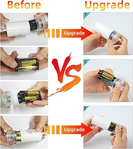 Miniatura 7 de BINBINLED Paquete de 4 800 luces LED de fuegos artificiales, luces de explosión de estrellas, lámpara colgante a pilas con control remoto, 8 modos