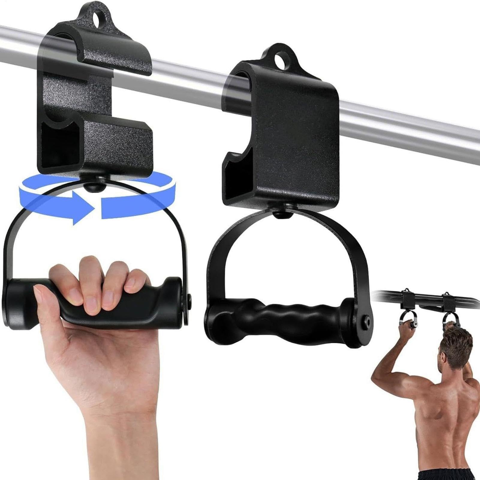 Maniglie Per Esercizi 360 Gradi Rotanti Alta Resistenza | Maniglie Per Macchina A Cavi Per Palestra Per Sbarra Per Trazioni Polea Fascia Elastica Bilancieri Donne Uomini Adulti