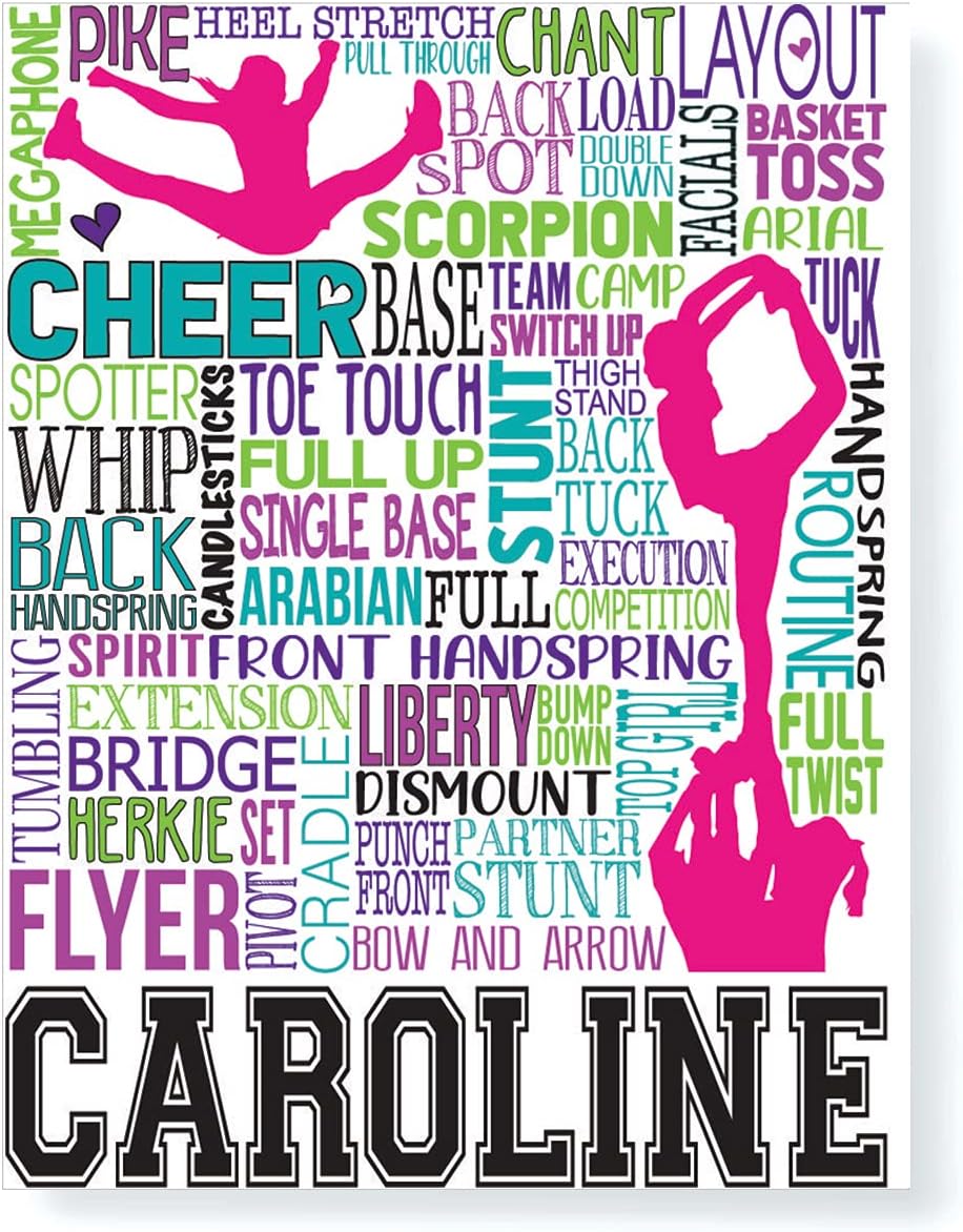 PrintChicks - Competitive Cheer Personalized Print - Cheerleading Art Decor Poster Team Gift. SHIPS 1-2 DAYS, ARRIVES BEFORE CHRISTMAS!