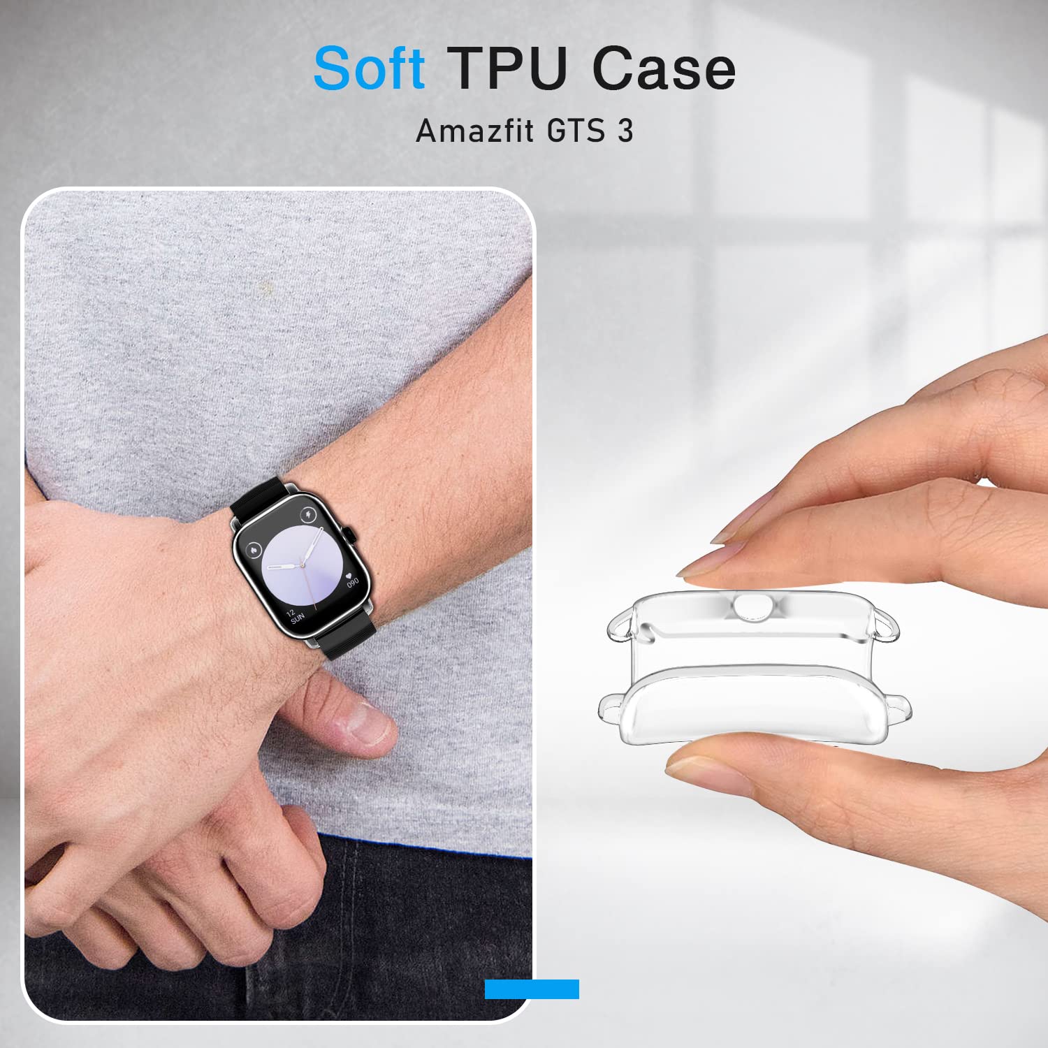 Custodia E Pellicola Per Amazfit GTS 3 - Copertura Trasparente Antiurto E Antigraffio, 3 Pezzi IVoler - Foto 5