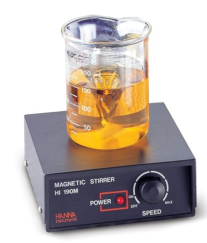 Hanna Instruments hi190 m-0 Mini agitador magnético con speedsafe, 4 5164" longitud x 4 5164" ancho x 1 5164" Altura, 100 a 1000 RPM, 12 VDC, 0 a