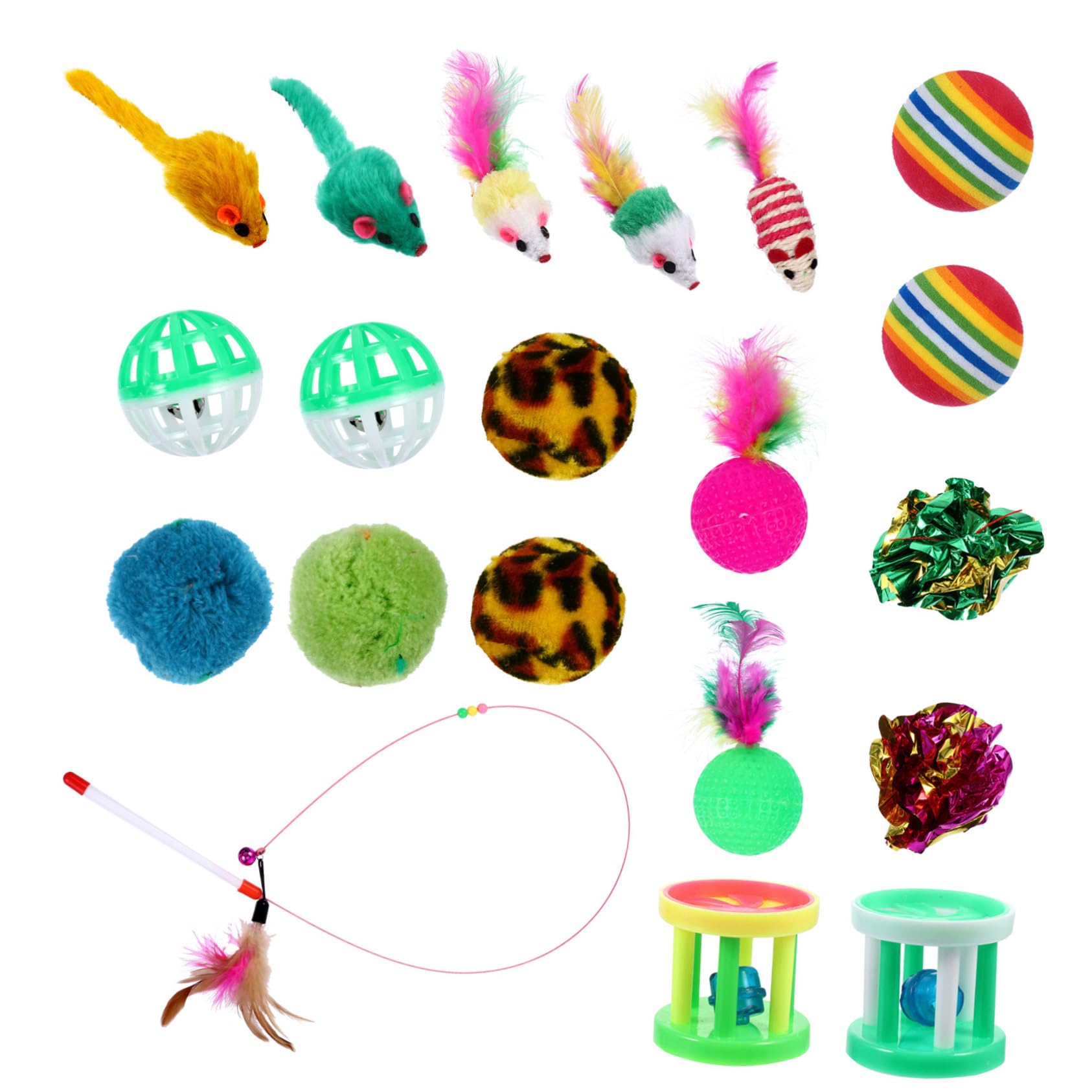 Milisten 40 Uds Conjunto De Navidad para Mascotas Juguete De para Gatos Divertido Palo para Gato Juguetes para Gatos Varita De Juguete Interactiva para Gatos Juguete De Peluche