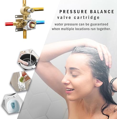 Miniatura 5 de Válvula de desviación de ducha de salida de latón macizo de 3 vías Mezclador de control de flujo Mezclador Válvula de ducha áspera Moderna oculta