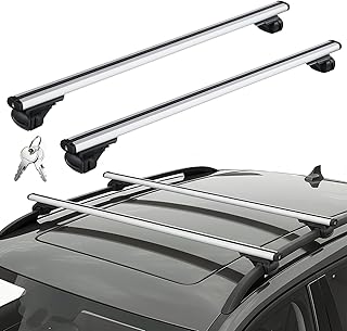 Dachträger Stangen, Auto Dachgepäckträger,Aluminium,Passend Innenabstand des Dachbalkens 19-109cm,Passend für Modelle mit offener Dachreling,Trägt bis zu 100kg,Geeignet für SUVs und andere Fahrzeuge