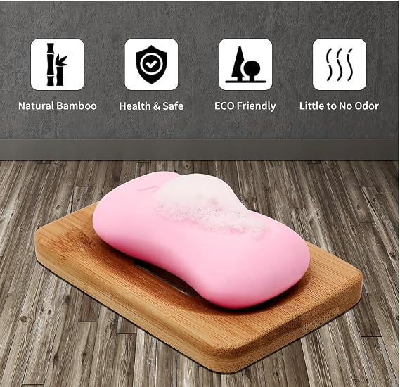 LUX Soft Touch Soap Bars with French Rose & Almond Oil, 80g, 6-Pack | Soft Fragrant, Includes Dr Cosi Natural Wooden Bamboo Soap Dish Storage Holder