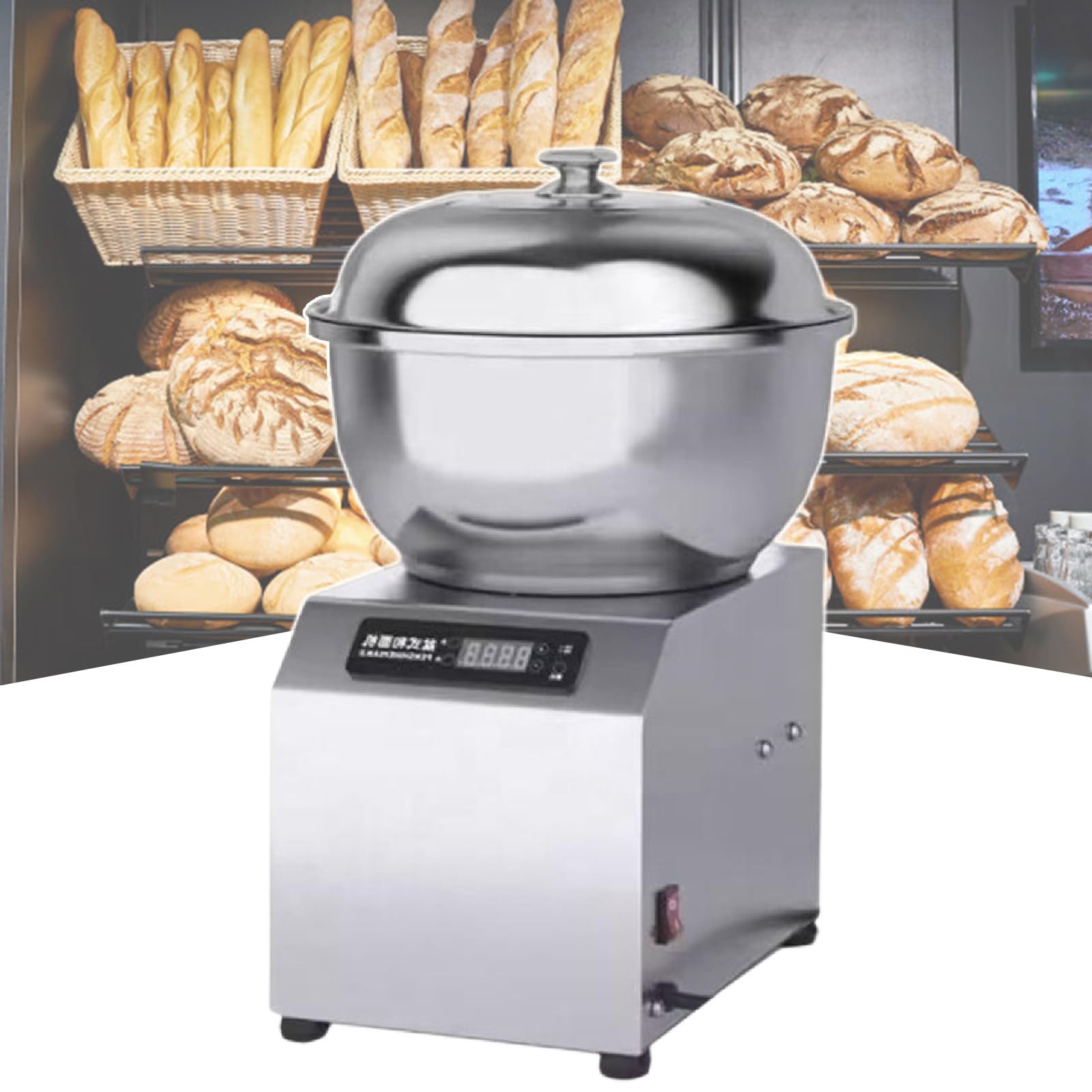 Impastatrice planetaria, impastatrice planetaria con funzione di temporizzazione e doppia rotazione per ristoranti, panetterie, pizzerie, 1800 W, 5 kg, 110 V