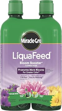Miracle-Gro Liquafeed Bloom Booster Flower Food, 2-Pack Refills | Liquid Fertilizer for Annual and Perennial Flowers and Blooming Plants, Refill Bottles