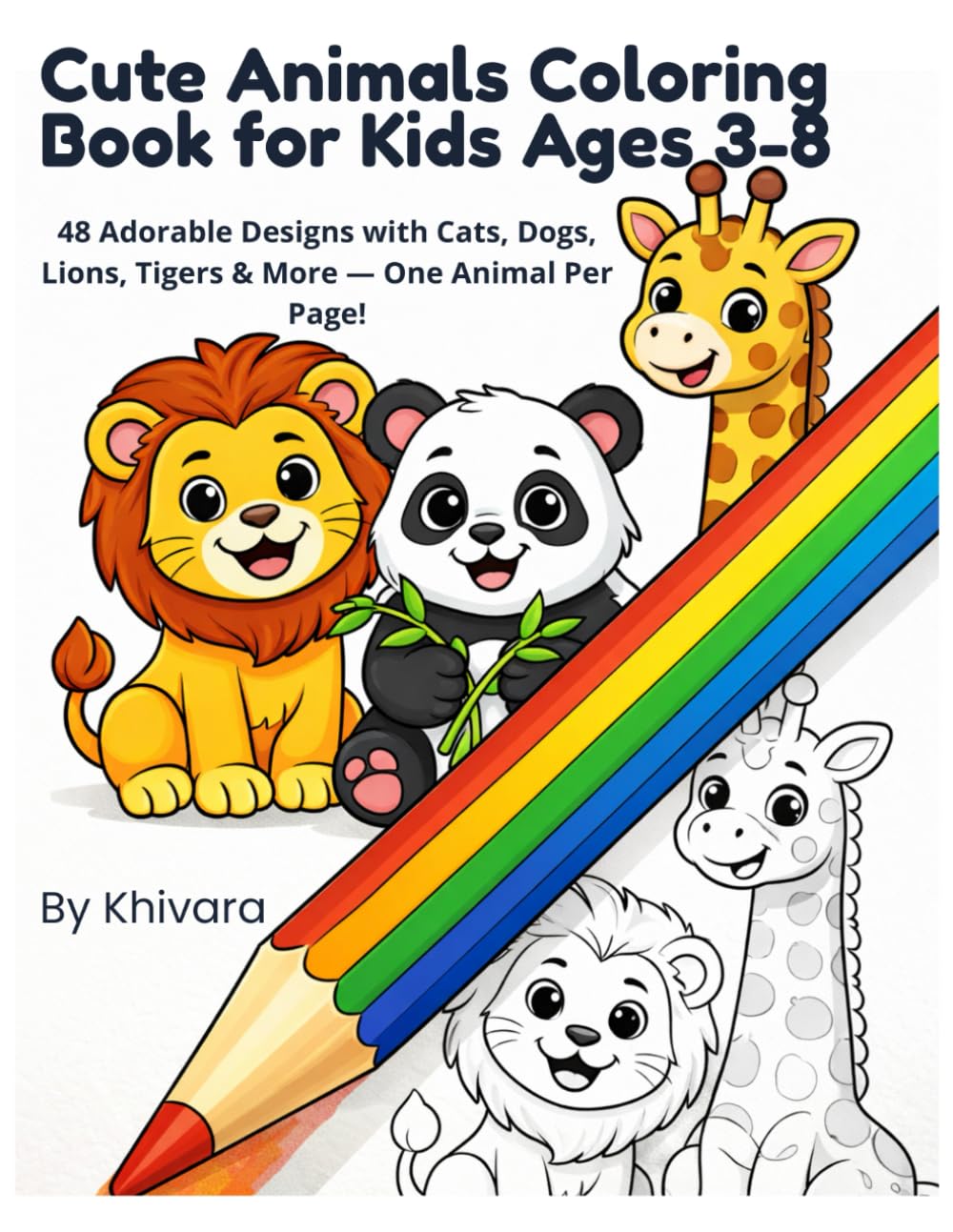 Animal Coloring Book for Kids: Fun & Easy Animals for Kids Ages 3–8