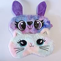 Vista 7 de Antifaz para dormir KANOA de animales lindos, suave y mullido, forro de felpa, conejo lindo, panda, koala, cubierta para los ojos, para niños