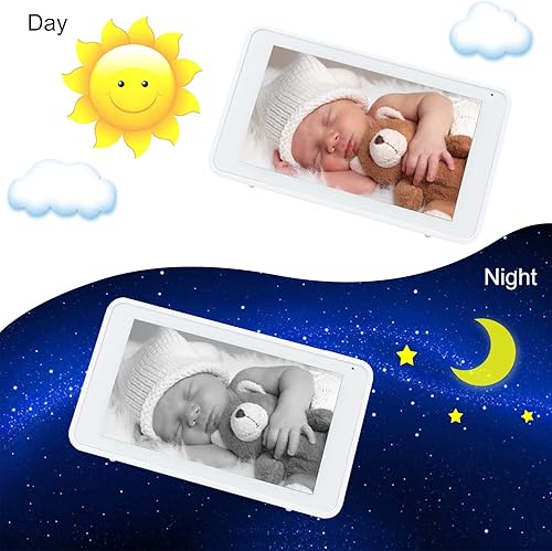 Miniatura 3 de CasaCam VS550 Monitor de video para bebés con pantalla táctil de 5.5 pulgadas y cámara panorámica e inclinación FHD de 1080p, audio bidireccional,