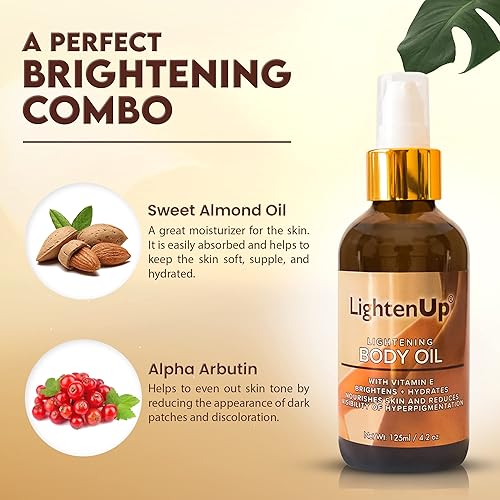 Miniatura 10 de LightenUp suero iluminador de la piel 1 onza líquida corrector de manchas oscuras para cara axilas manos rodillas y cuerpo con aceite de argán y