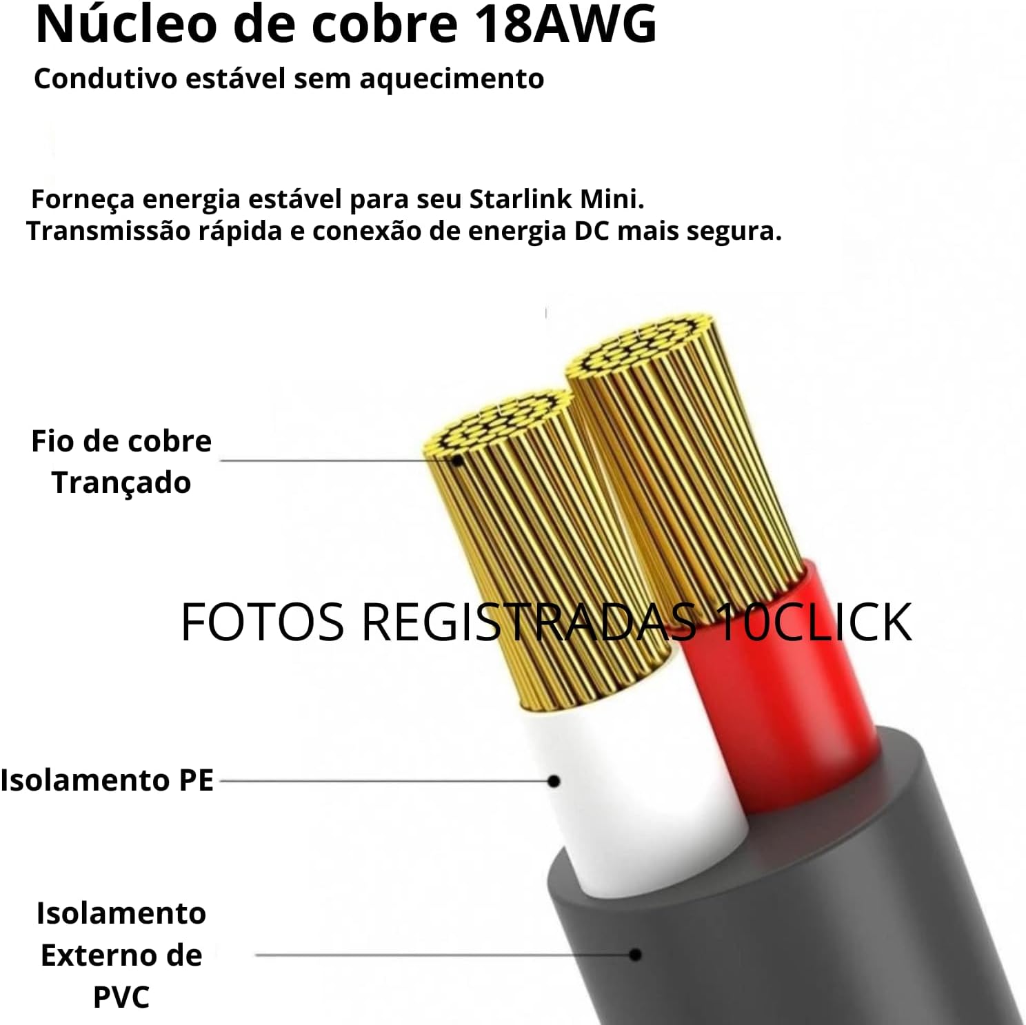 Cabo Veicular Starlink Mini Carro 12v/24v De Carregamento 3 em 1 DC 100W 2 metros Vedão Original Alimentacao Energia Para Ligar No Isqueiro Carregar Pino P4 Caminhão Carro Motorhomes Barcos 10CLICK®