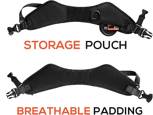 Miniatura 3 de Waka Correa de cuello para cámara con liberación rápida, correa de seguridad y correa para axilas, correa ajustable para el hombro para Nikon Canon,