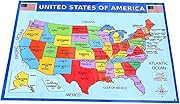 FRCOLOR アメリカ合衆国 地図 州 掲載の壁掛け地図ポスター 高精細印刷 鮮やかな色彩 教育現場や 部屋に最適な 学習用に適した