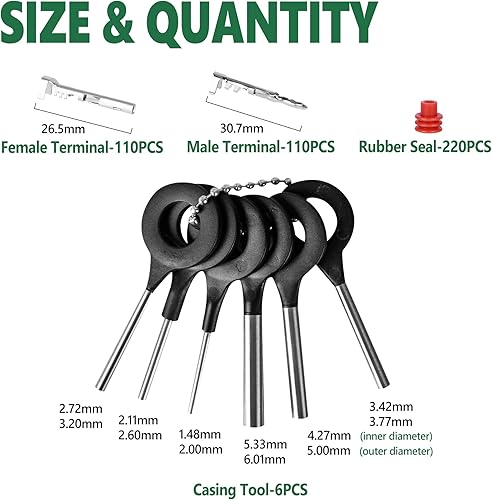 Vista 23 de Kikerike 286 piezas 25 kits de conectores eléctricos automotrices impermeables 2 pines macho y hembra 22-14AWG arnés de cables conector de bujía Kit