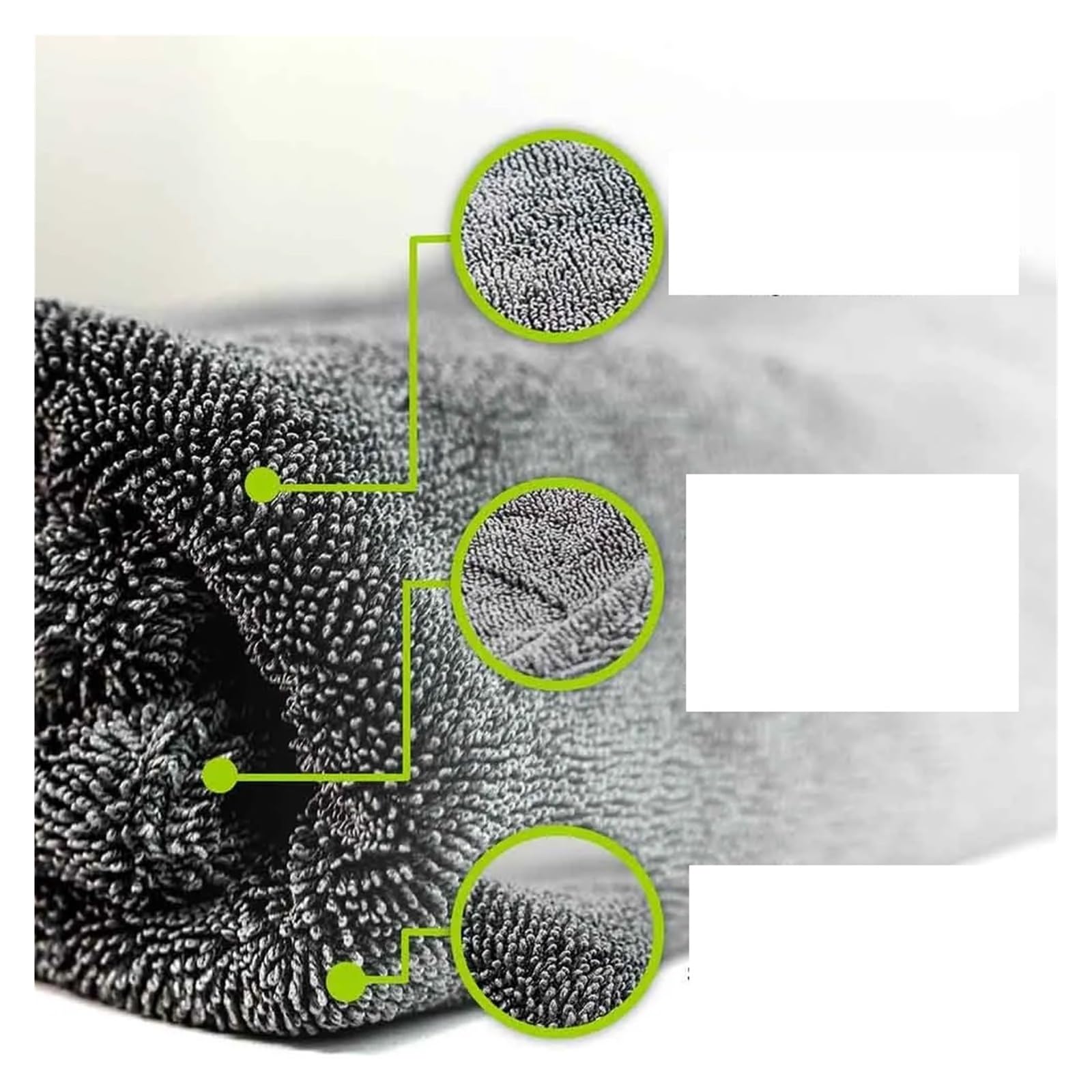 Absorbent Microfiber Towel - Double Sided Twisted Car Home Cleaning Cloth 60X90cm — view 4