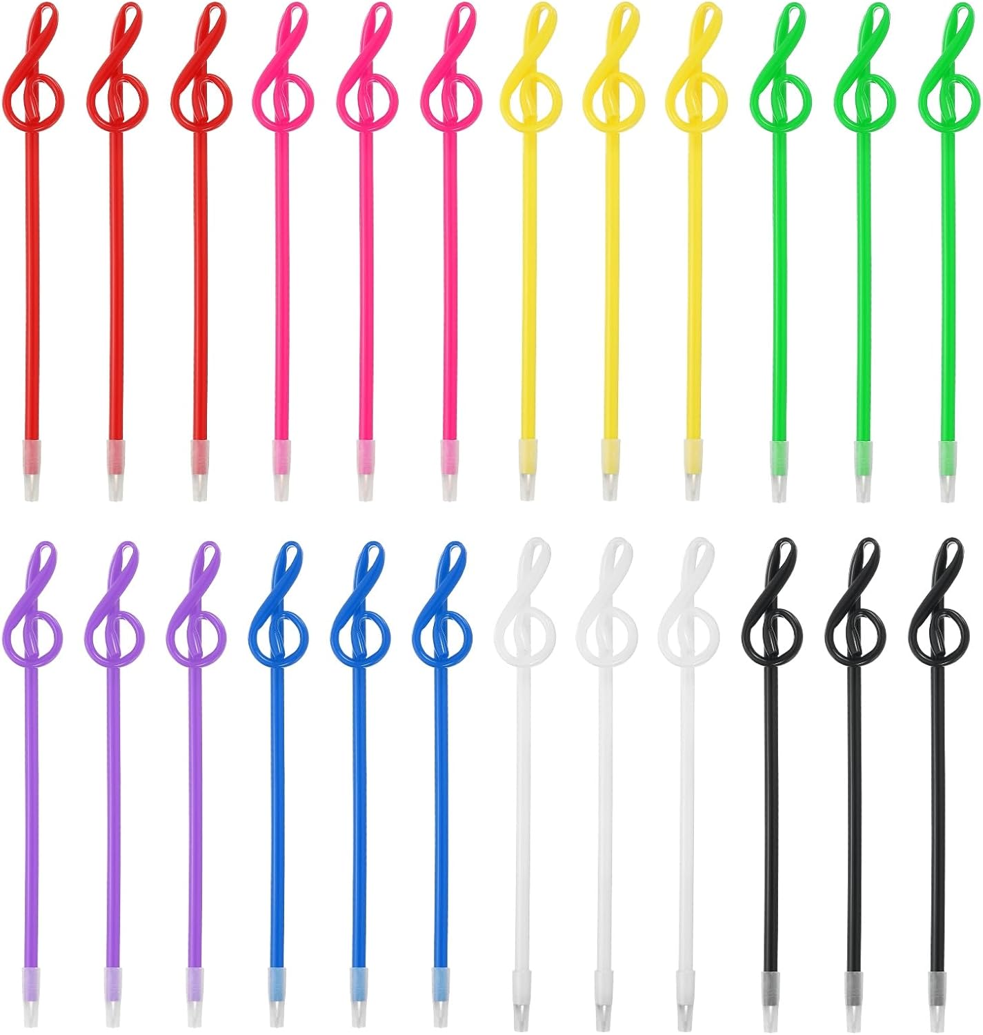PATIKIL 24pcs Rollerball Pens 1.0mm, Musical Note Ball Point Pens Black Liquid Gel Ink Music Novelty Smooth Writing for Home Office Gifts, Hot Pink