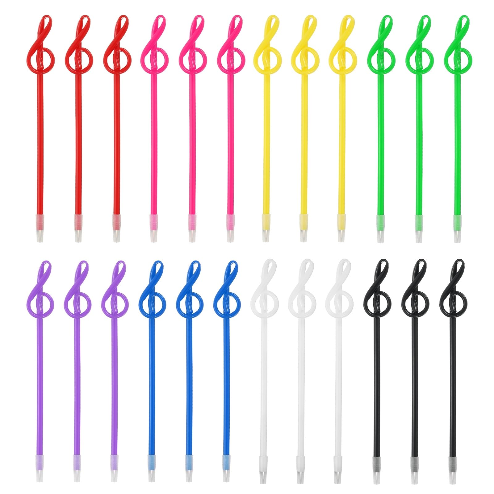 PATIKIL 24pcs Rollerball Pens 1.0mm, Musical Note Ball Point Pens Black Liquid Gel Ink Music Novelty Smooth Writing for Home Office Gifts, 8 Color