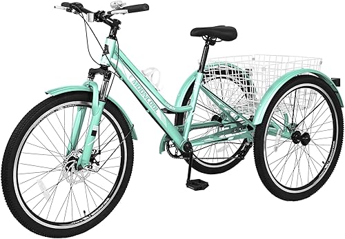 Miniatura 1 de Barbella Bicicleta de montaña para adultos, 7 velocidades y tres ruedas, triciclo de montaña para adultos, triciclo de crucero, triciclo de 242627.5