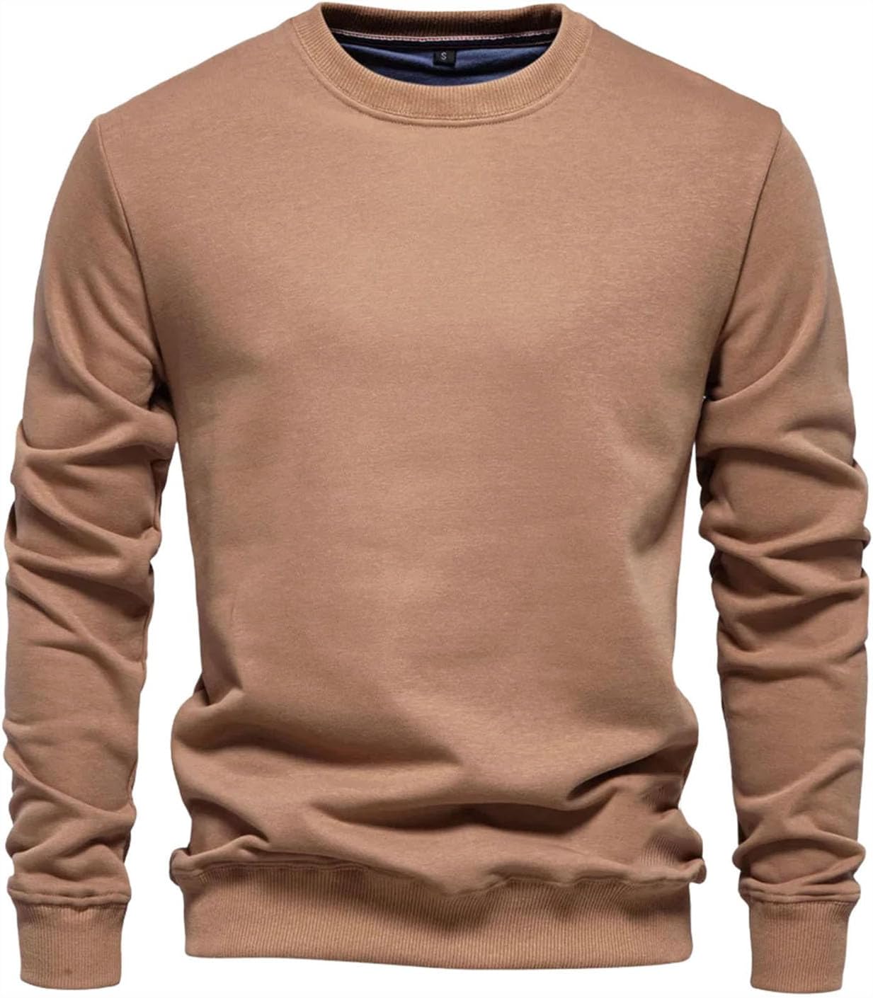 Men's pullover cotton sweatshirt Casual solid color long sleeve men's loose sweater