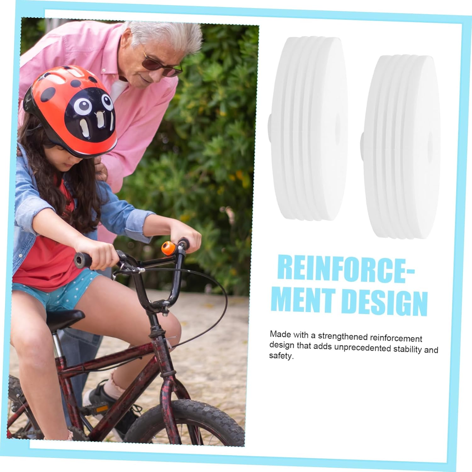 VICASKY Bike Stabilisers Auxiliary Wheels Plastic Bicycle Balance Wheels Easy Install Replacement for Training Bikes White