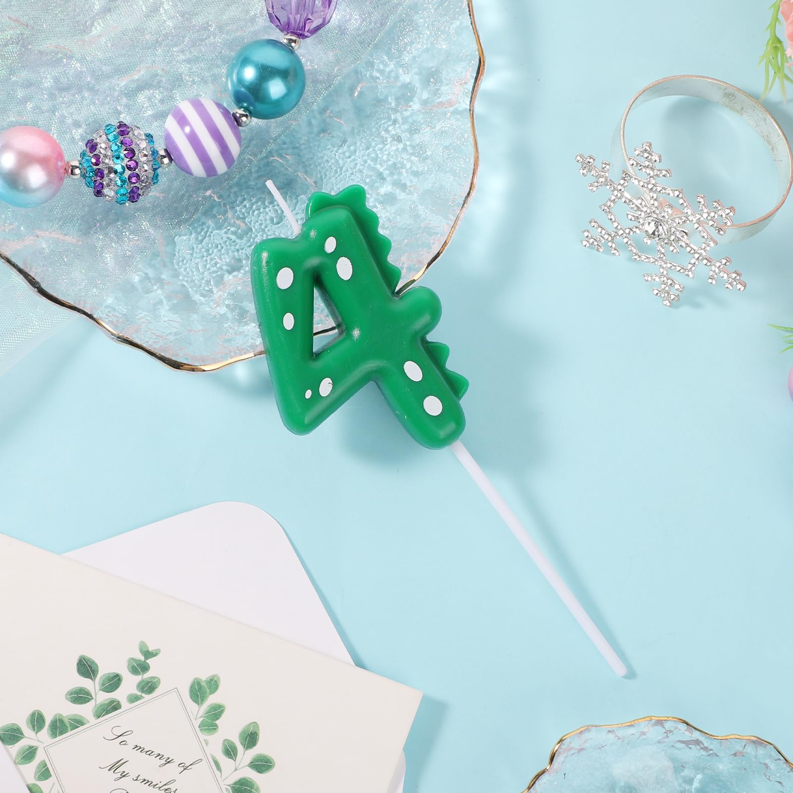 Bougie Numéro, Bougie Dinosaure De 7cm Bougies De Gâteau D'Anniversaire Bougie D'Anniversaire De Dinosaure Pour La Décoration De Fête à Thème De Bougie De Dinosaure De Gâteau (Numéro 4