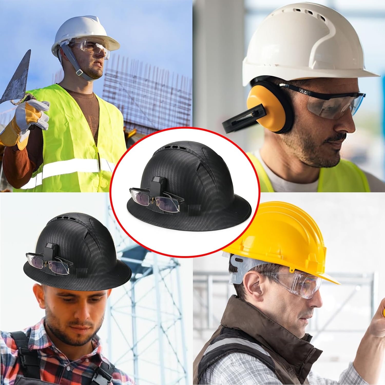 Glasses Holders for Pyramex Ridgeline Hard Hat Accessory，Sunglasses clips can be securely attached to the sun visor