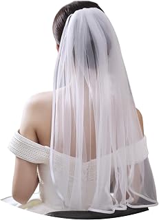 Wedding Veil with Comb, 2-Tier Sheer Tulle, Ivory and White, Velo de Novia para Boda, Classy Bridal Veil, Bride Accesories