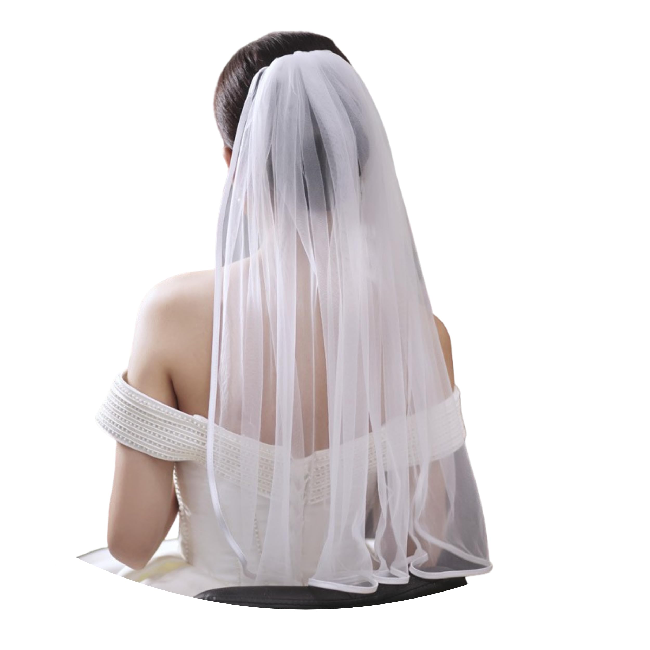 Wedding Veil with Comb, 2-Tier Sheer Tulle, Ivory and White, Velo de Novia para Boda, Classy Bridal Veil, Bride Accesories