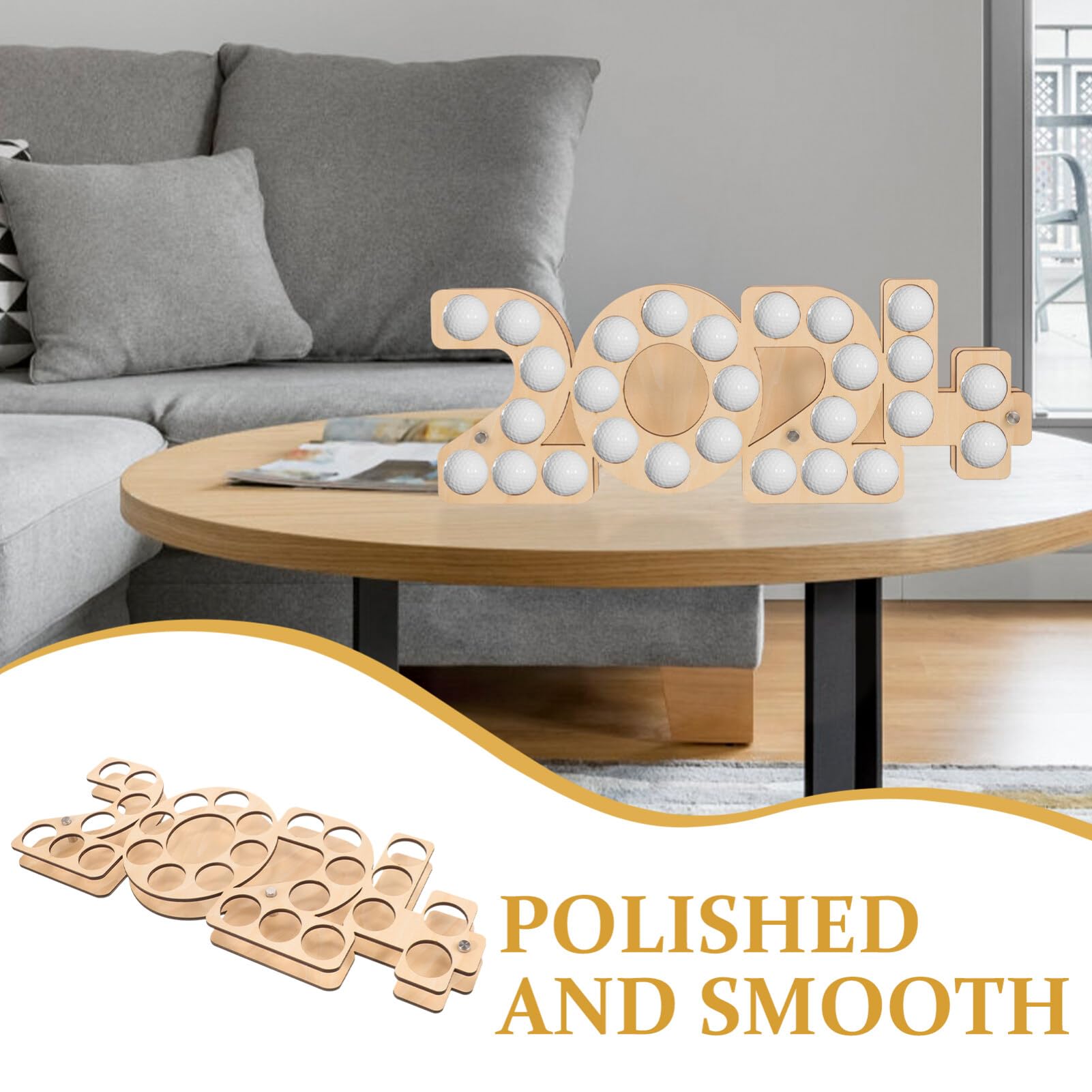 VANZACK Espositore Legno Per Palline Da Golf Supporto Decorativo Con Spazio Per Mazze Design Moderno Per Golfistiche Personali e Professionali