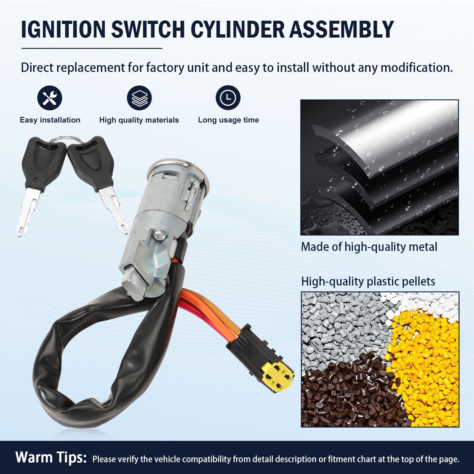 GRACEGALAXY Interruttore di Accensione Cilindro Serratura 2 Chiavi per Clio 2 Twingo 1 Scenic 1 Megane 1 Megane Scenic, Thalia Logan MCV Sandero 1995-2012 7701469419, 7701471220