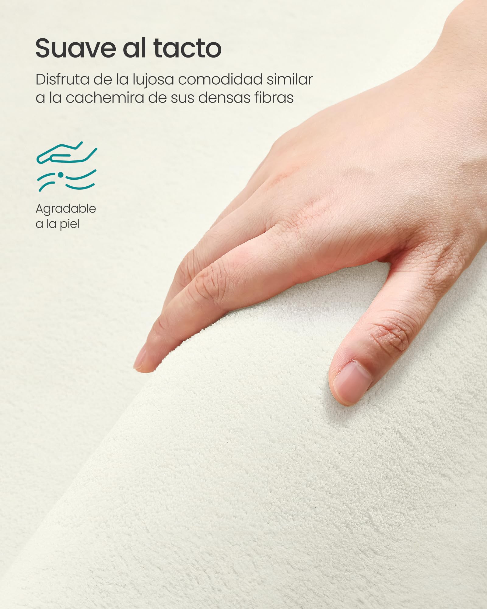SONGMICS Alfombra, 160 x 230 cm, Alfombra Antideslizante, Decoración del Hogar, para Salón, Dormitorio, Lavable a Máquina, Estilo Moderno, Blanco Crema TAR013WZ02