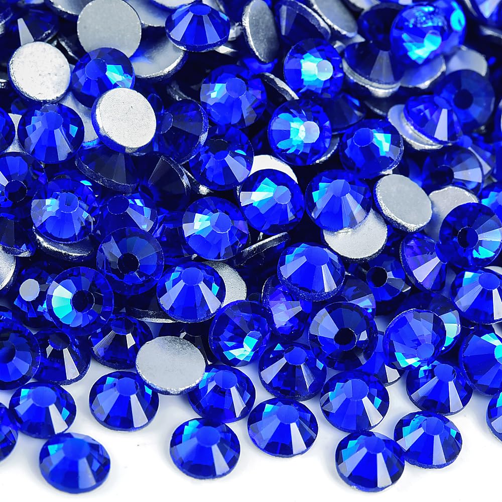 Glass Gems Flatback Rhinestones for DIY Crafts Crystal Sapphire SS30 288pcs