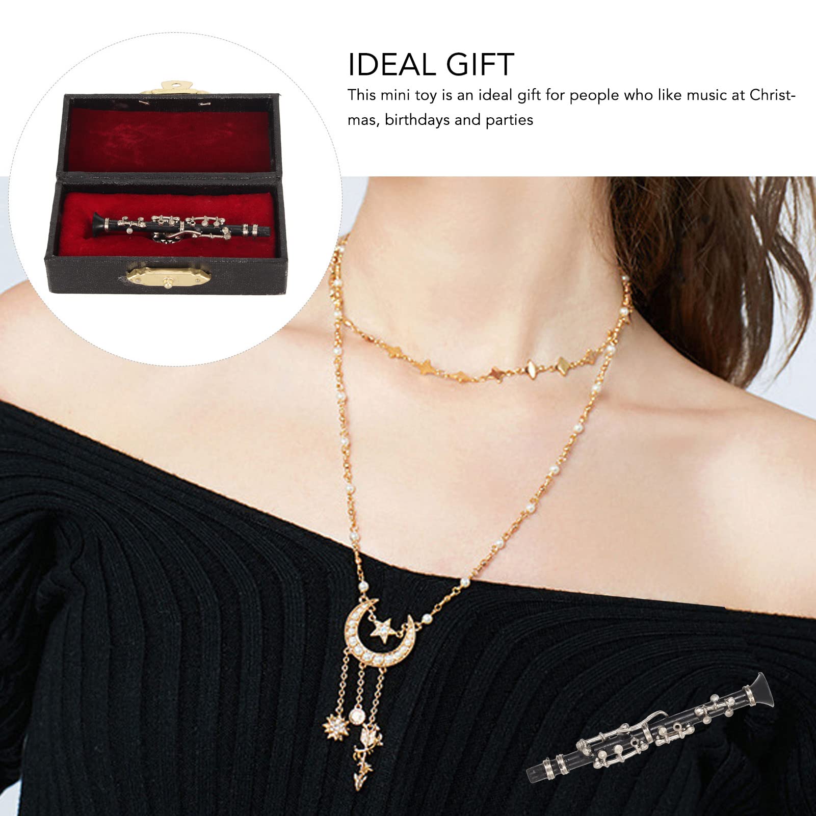 Spilla Clarinetto In Miniatura LEMCC - Con Custodia Velluto, Regalo Per Musicisti - Foto 2