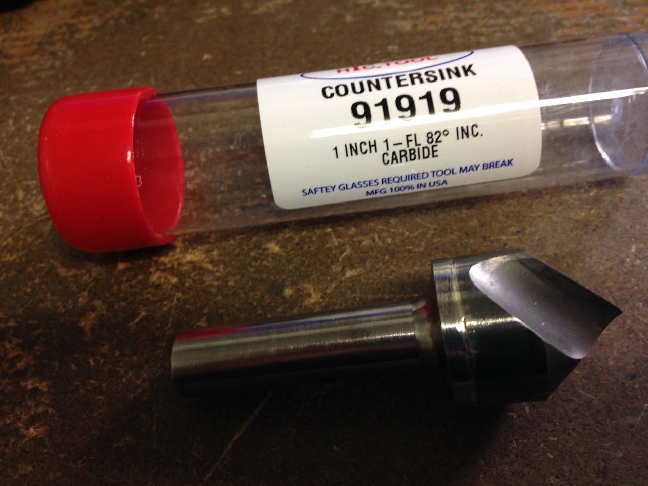 1" 82 Degree Single Flute Carbide Countersink