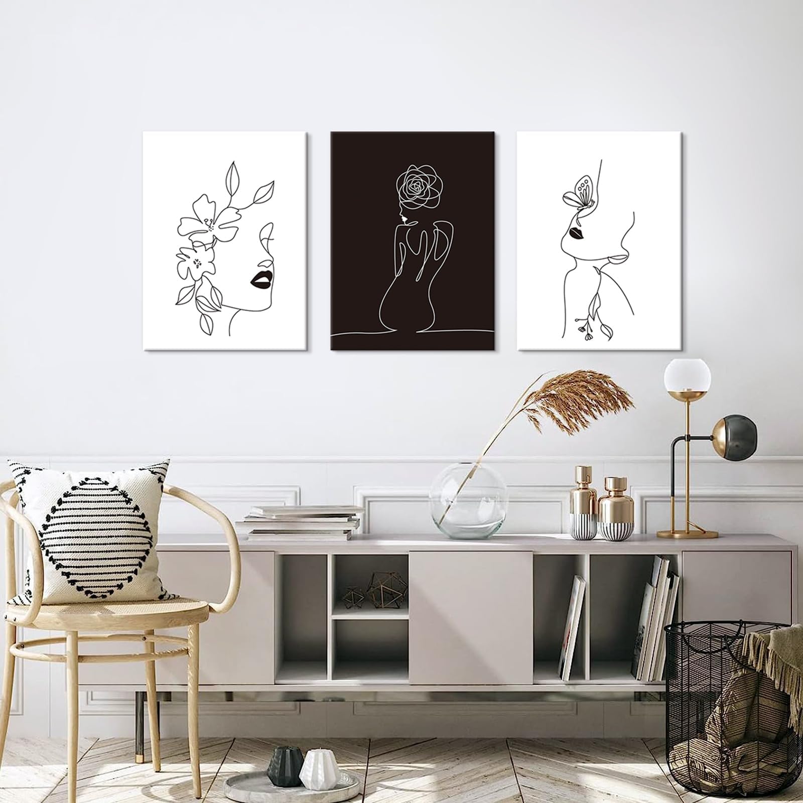 Chadow Artwork Minimalist Line Art Prints Set of 3