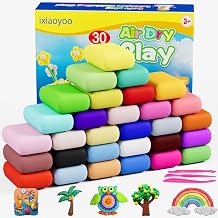 Ixiaoyoo Air Dry Clay, 30 Colors Foam Modeling Clay for School Projects 