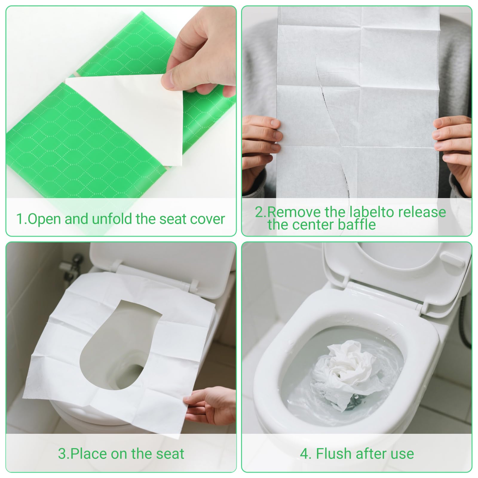 Copri Water WC USA e Getta 60 Pezzi 43x35,5 cm per Viaggi