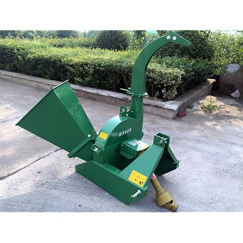 4"x10" PTO Tractor Wood Chipper Shredder for Tractors BX42S [Green] 540-1000 RPM