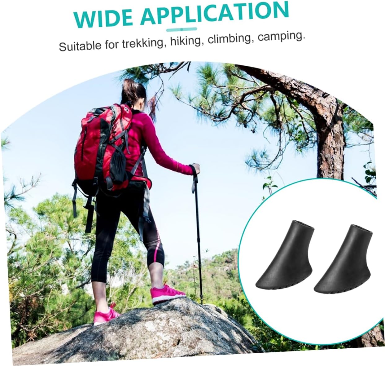 30pcs Slip Walking Stick Foot Pads Durable Replacement Tips for Crutches and Hiking Poles Lightweight and Easy to Install Enhance Stability and Balance for