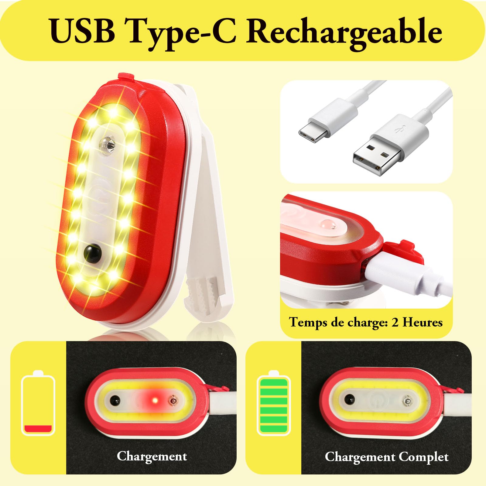 Torcia Ricaricabile EDC 600 Lumen: Luce Frontale A Clip Per Corsa E Passeggiate Notturne - 2